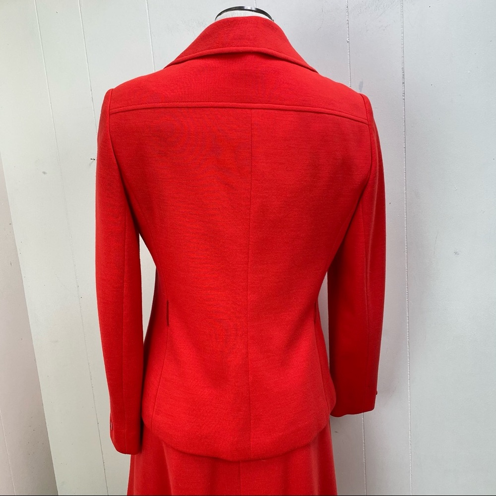 Vintage 60s Gare Wool Red 2-Piece Jacket & Dress - Picture 8 of 12